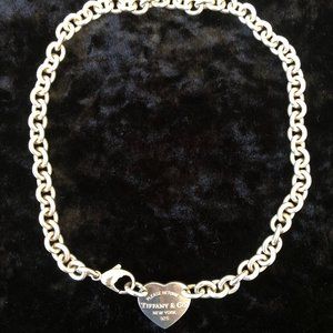 Return to Tiffany Heart Tag Chain Link Choker 15" (Necklace only)